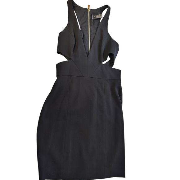 Jay Godfrey Black Cutout Knee Length Cocktail Dress Women’s Size 0 Stretchy - Picture 1 of 8
